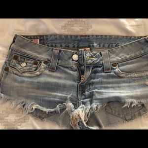 True Religion blue jean shorts